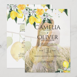 All-in-1 FOTOVERLOOP Citroenen Huwelijksuitnodigin Kaart