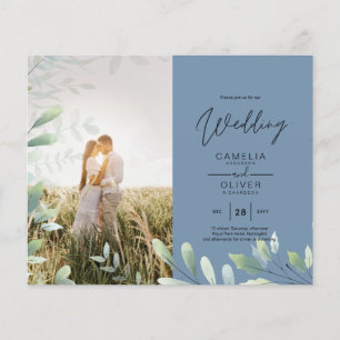 All-in-1 Greenery Leaves Photo Overlay Wedding QR