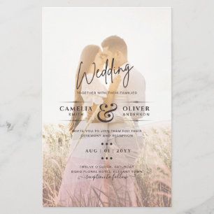 All-in-1 roze ombre Photo Overlay Wedding QR Code Flyer
