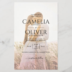 All-in-1 roze ombre Photo Overlay Wedding QR Code Flyer