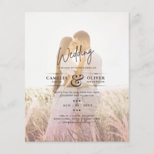 All-in-1 roze ombre Photo Overlay Wedding QR Code Flyer