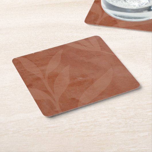 All-in-1 Rustieke Terracotta Overlay Bruiloft Vierkante Kartonnen Onderzetter (Schuin)