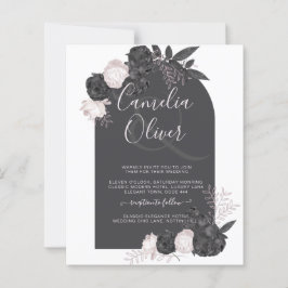 All-In-1 Zwarte Blush Roze Gotische Trouw QR Code