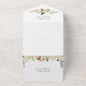 All in One Airy Blush Gold Wedding Invitation (Dehors)