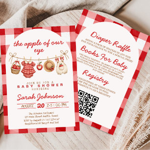 All-in-One Appel van Onze Ogen Gingham Baby Shower Kaart
