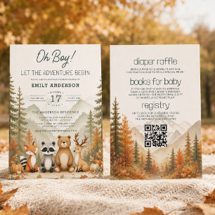 All in One Avontuur Begint Herfst Baby Shower Kaart