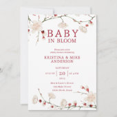All in One Baby in Bloom QR Code Douche Invitation (Devant)