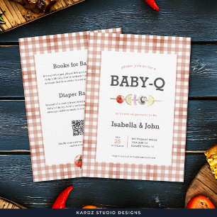 All in One Baby Q Barbecue Baby Shower Uitnodiging