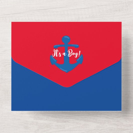 All-in-One baby shower jongens zeeman uitnodiging (Achterkant)