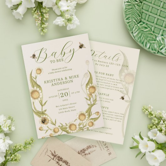 All in One Baby to Bee QR Code Douche Invitation