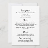 All in One Black & White Oud Geld Trouwen Kaart (Achterkant)