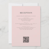 All in One Blush Pink QR Code Wildflower Wedding Kaart (Achterkant)