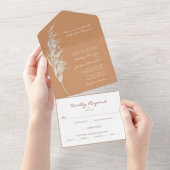 All in One Bohemian Terracotta Mariage Invitation (Déchirure)
