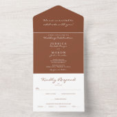 All-in-One Bohemian Terracotta Wedding Invite All In One Uitnodiging (Binnen)