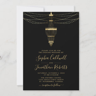 All-in-One Chandelier Gold Black Evening Wedding Kaart