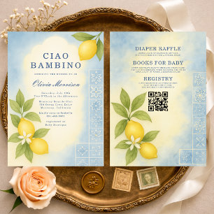 All in One Ciao Bambino QR Code Baby Borrel Kaart