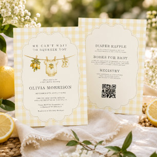 All in One Citroen Gestreepte Gele Baby Borrel Kaart
