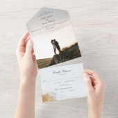 All in One Classic Luxe Marble Wedding Invitation (Déchirure)