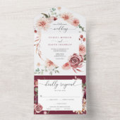All in One Country Boho Rose Wedding Invitation (À l'intérieur)