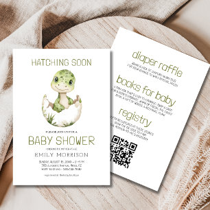 All in One Dinosaur Hatching Soon Baby shower Kaart