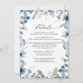 All-in-One Dusty Blue Flowers Wedding Kaart (Achterkant)