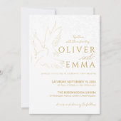 All in One Elegant Gold Dove Wedding Invitation (Devant)