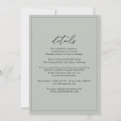 All-in-One Elegant Script Sage Green Wedding Kaart (Achterkant)