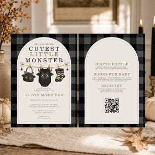 All-in-One Halloween Goth Waslijn Baby Shower Kaart