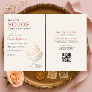 All in One Here's the Scoop Ijs Baby Shower Kaart