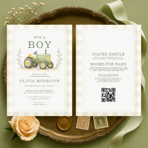 All in One Het is een Jongen Boer Baby Shower Kaart