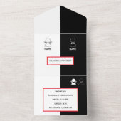 All-in-One Hochzeitseinladung All In One Uitnodiging (Binnen)