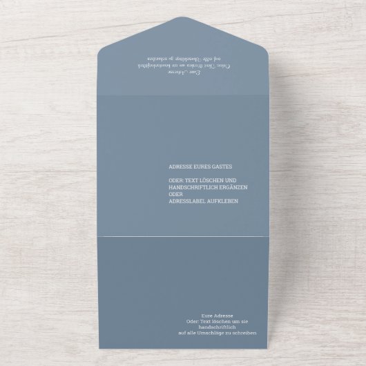 All in One Invitation sans enveloppe Dusty Blue 02 (Dehors)