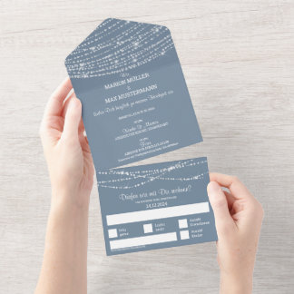 All in One Invitation sans enveloppe Dusty Blue 02