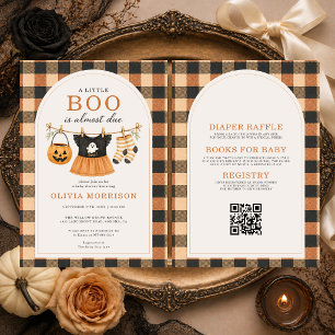 All in One Kleine Boe Meisje Halloween Baby Shower Kaart