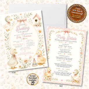 All-in-One Kleine Eendje Baby Shower Uitnodiging