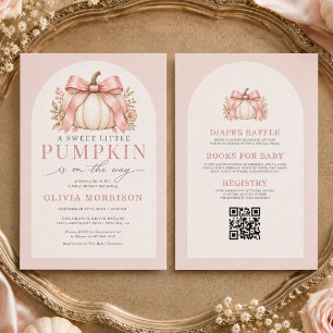 All in One Kleine Pompoen Bloemboog Baby Shower Kaart