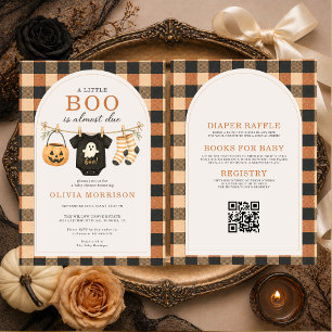 All in One Little Boo Halloween Babyfeestje Kaart