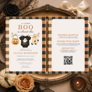 All in One Little Boo is Due Halloween Baby Shower Kaart