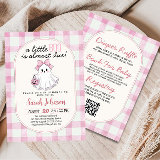 All In One Little Boo is Due Roze Meisje Baby Show Kaart