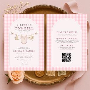 All in One Little Cowgirl Kledinglijn Baby Shower Kaart