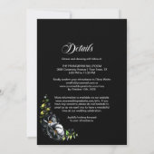 All In One Moody Black Floral Wedding Kaart (Achterkant)