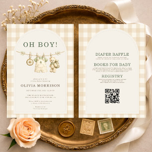All in One Oh Boy Avontuur Wacht Baby Shower Kaart