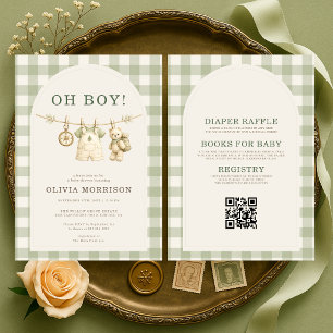 All in One Oh Boy Woodlands Baby Borrel Kaart