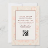 All in One Paris French Toile QR Code Baby Shower Kaart (Achterkant)