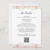 All in One Pink Roses Sage Greenery Wedding Kaart (Achterkant)