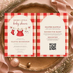 All in One Prettig Kerstmis Baby Shower Kaart