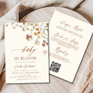 All in One QR code Wildflower Baby in Bloom Shower Kaart