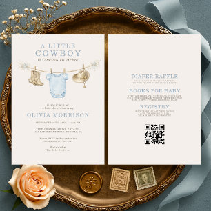 All in One Rodeo Ranch Kleine Cowboy Baby Shower Kaart