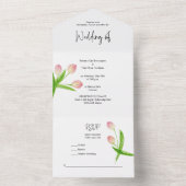 All in One Roze Lentewaterverf Tulp Uitnodiging (Binnen)