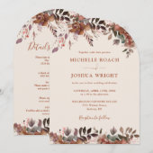 All In One Rustic Bloemboog Herfst Bruiloft Kaart (Voorkant / Achterkant)